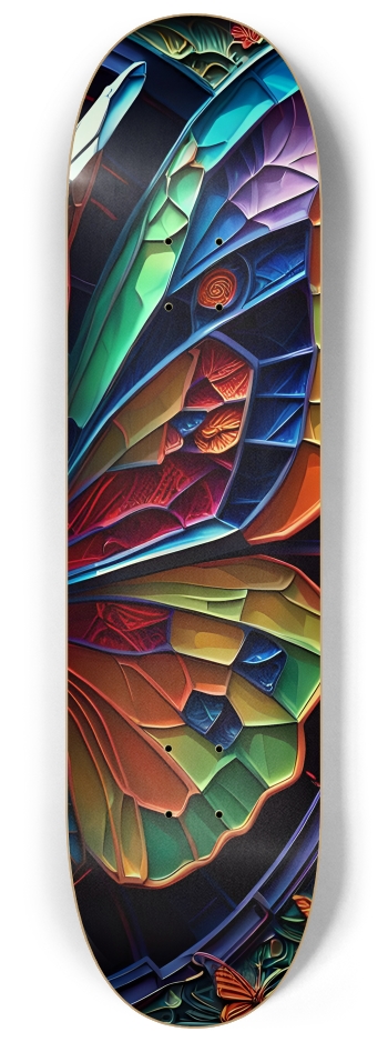 Neon Psychedelic Stained-Glass Bunny + Butterflies 002 #3