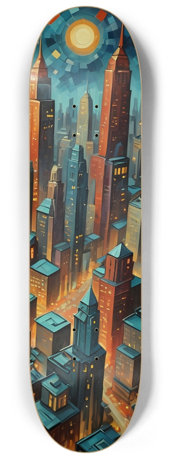 Cityscape 0001 #3 8-1/4 Skateboard Deck