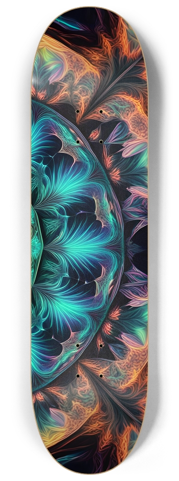 Neon Psychedelic Abstract Pattern 0002 #3 8-1/4 Skateboard Deck