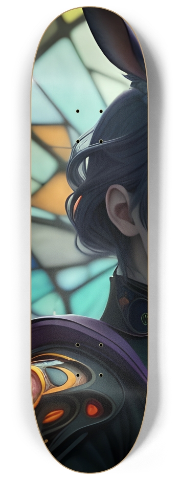 Neon Psychedelic Stained-Glass Girl with Bunny Ears 001 #1