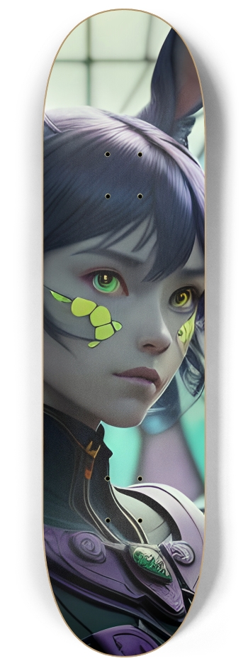 Neon Psychedelic Stained-Glass Girl with Bunny Ears 001 #2