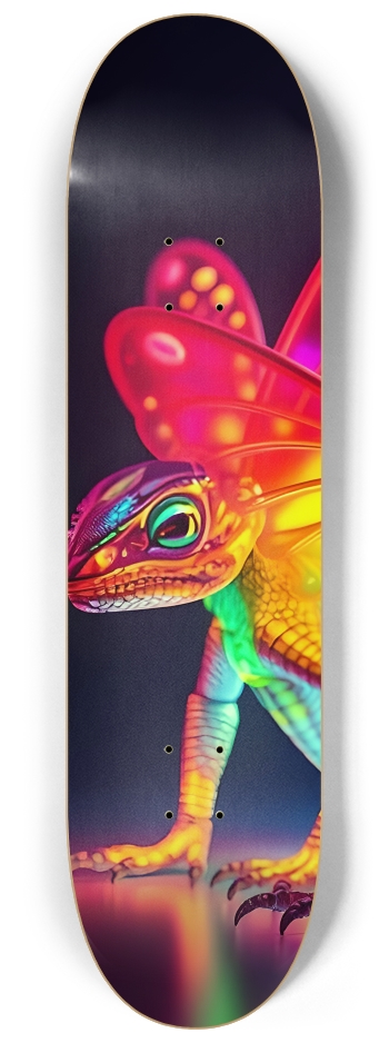 Neon Psychedelic Stained-Glass Creature with Butterfly Wings 0010 #1