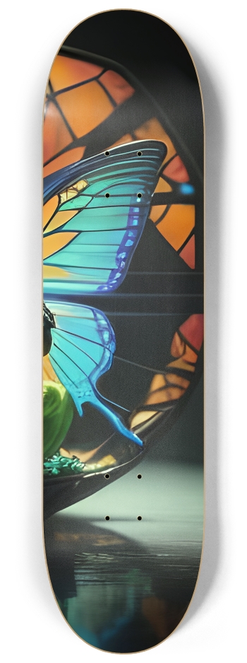 Neon Psychedelic Stained-Glass Creature with Butterfly Wings 001 #3