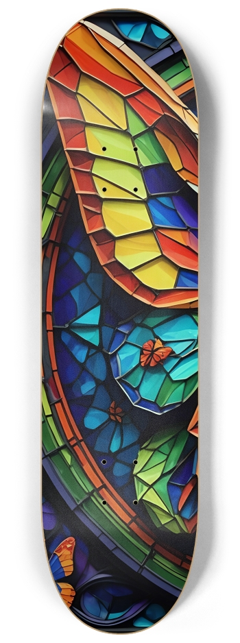 Neon Psychedelic Stained-Glass Bunny + Butterflies 001 #1