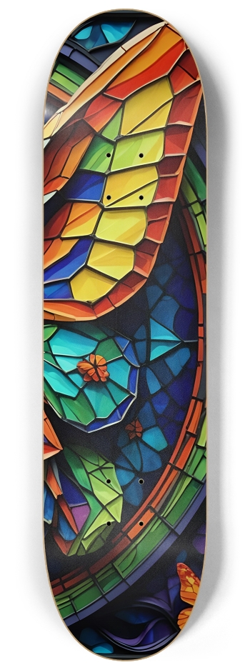 Neon Psychedelic Stained-Glass Bunny + Butterflies 001 #3