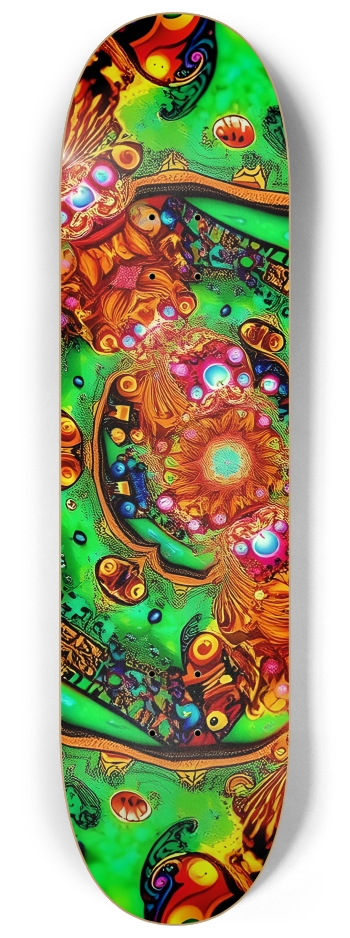 Neon Psychedelic Abstract Pattern 0003 #2 8-1/4 Skateboard Deck