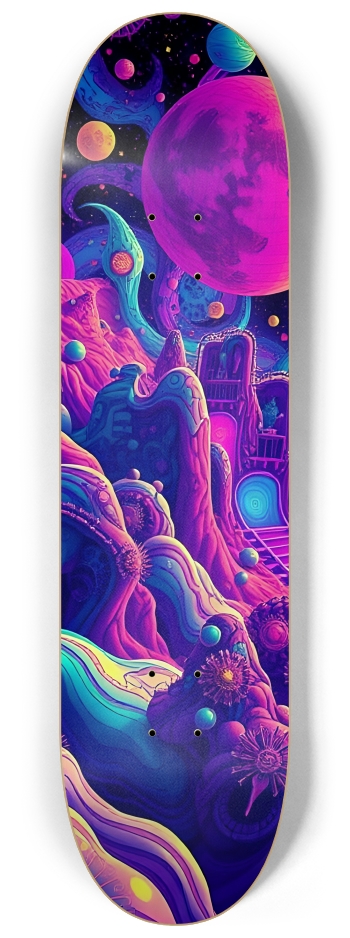 Neon Landscape 0002 #1 8-1/4 Skateboard Deck