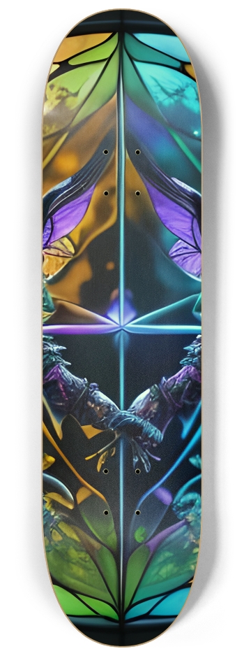 Neon Psychedelic Stained-Glass Creature with Butterfly Wings 004 #2