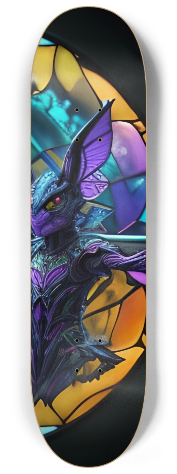 Neon Psychedelic Stained-Glass Creature with Butterfly Wings 004 #3