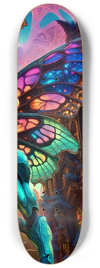 Neon Psychedelic Stained-Glass Creature with Butterfly Wings 008 #3