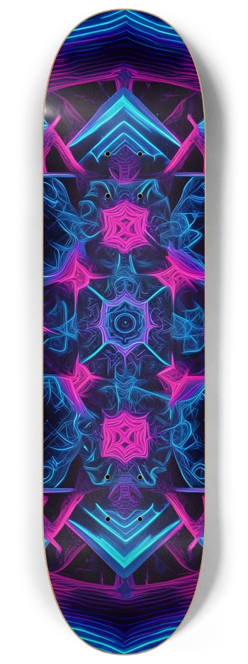 Neon Psychedelic Abstract Pattern 0005 #2 8-1/4 Skateboard Deck