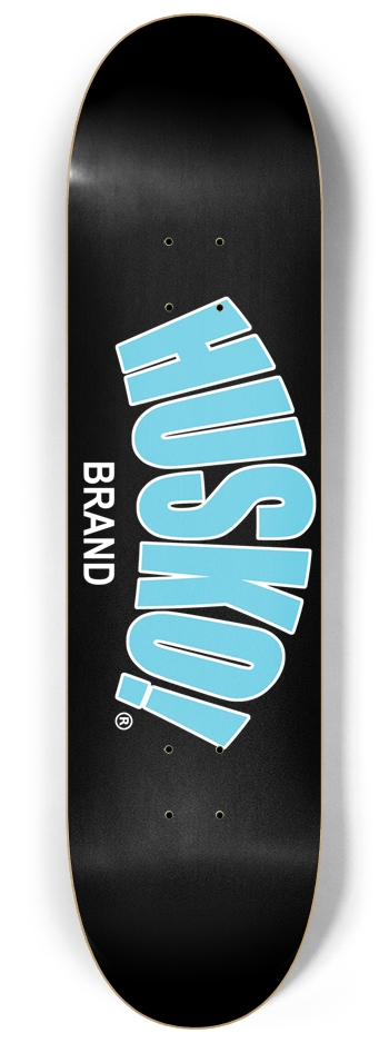 Husko! Logo - Black/Cyan 8-1/4 Skateboard Deck