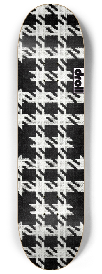 houndstooth black, white 8-1/4 Skateboard Deck