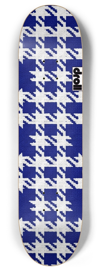 houndstooth royal blue, white 8 Inch Skateboard Deck
