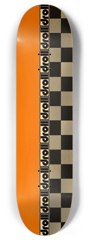 orange woodgrain/checkers droll strip