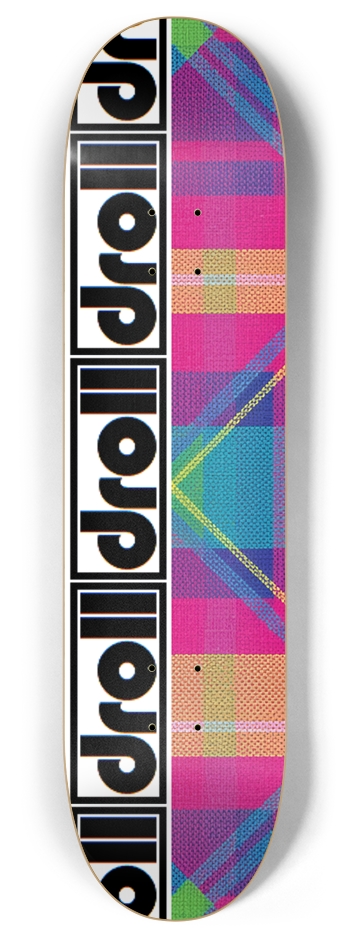 plaid hot pink, lantern blue, neon green, orange droll strip