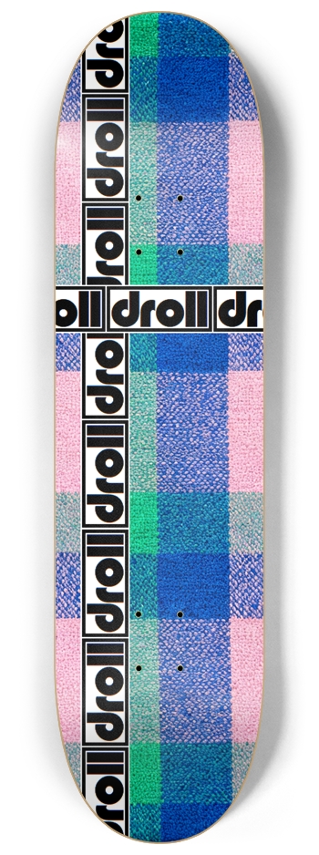 tartan droll strip royal blue, mint green, pink 8-1/4 Skateboard Deck