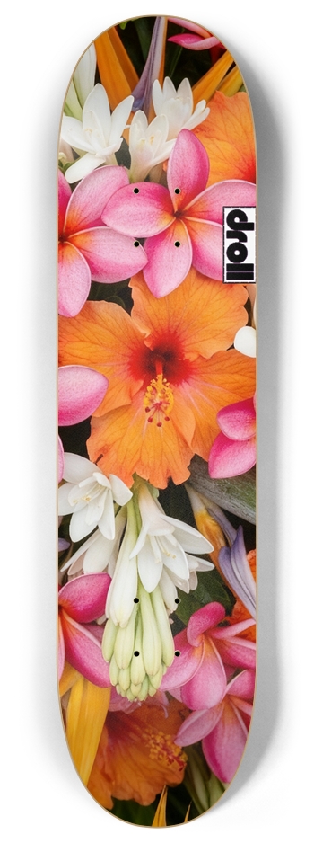 exotic flowers droll strip 8 Inch Skateboard Deck