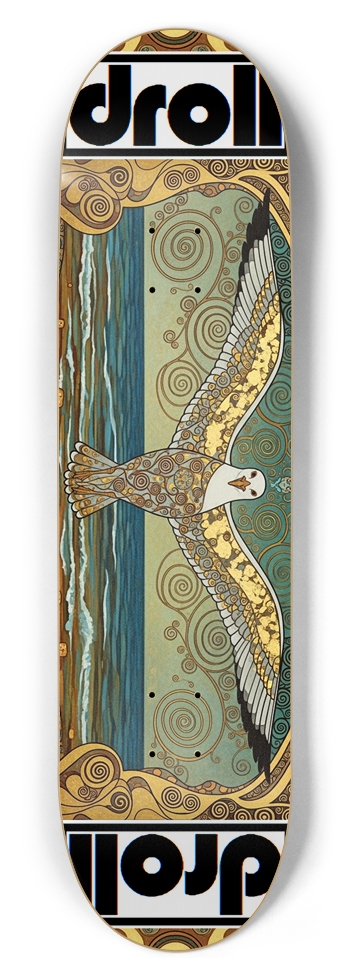 klimt seagull 8-1/2 Skateboard Deck