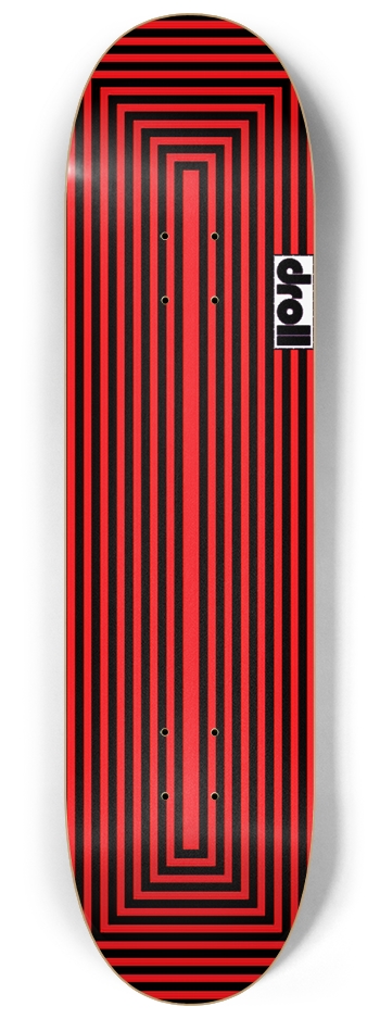 red and black 8-1/4 Skateboard Deck