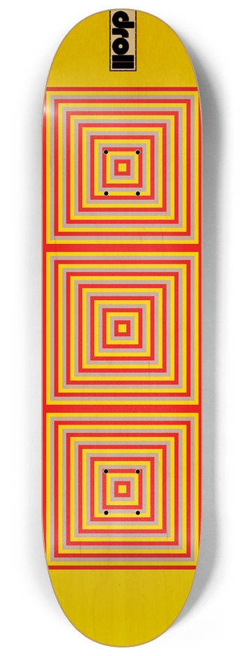 three squares III 8-1/4 Skateboard Deck