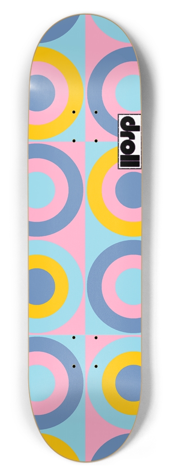 concentric circle study IX 8-1/2 Skateboard Deck