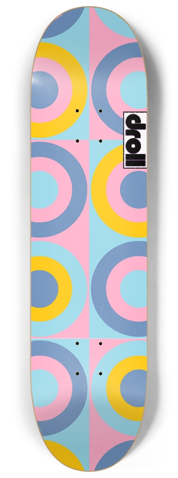 concentric circle study IX 8-1/4 Skateboard Deck