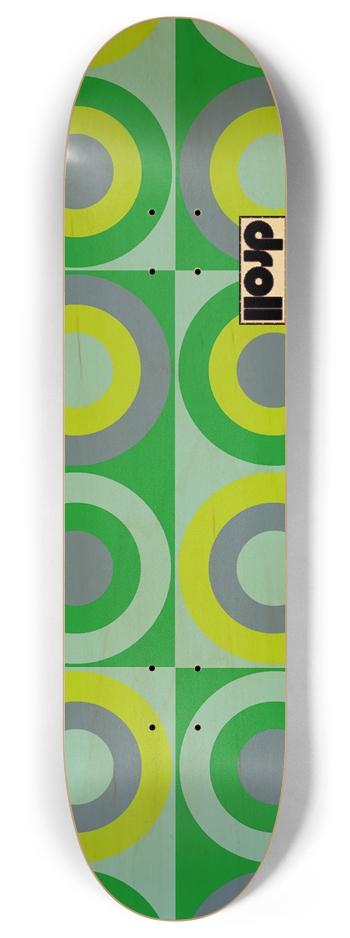 concentric circle study XII 8 Inch Skateboard Deck