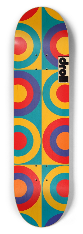 concentric circle study XVII 8-1/2 Skateboard Deck