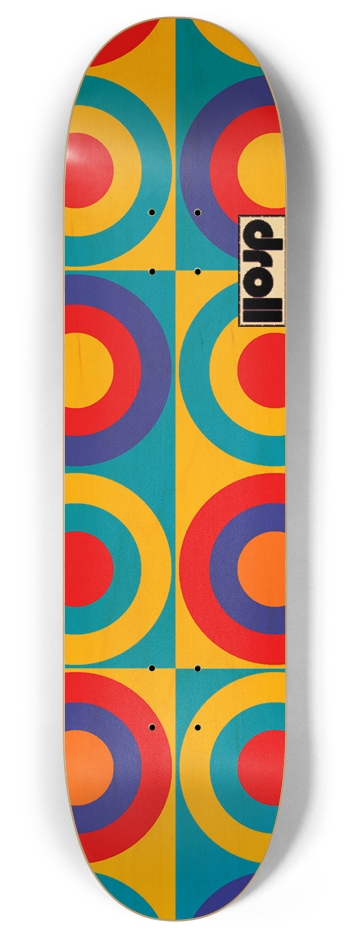 concentric circle study XVII 8 Inch Skateboard Deck