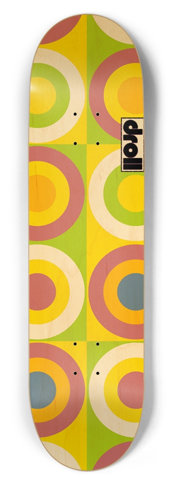 concentric circle study XX 8-1/2 Skateboard Deck