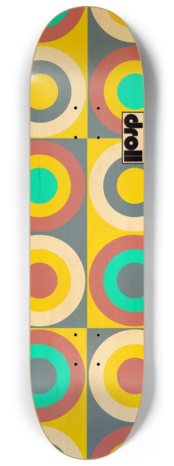 concentric circle study XXI 8-1/4 Skateboard Deck