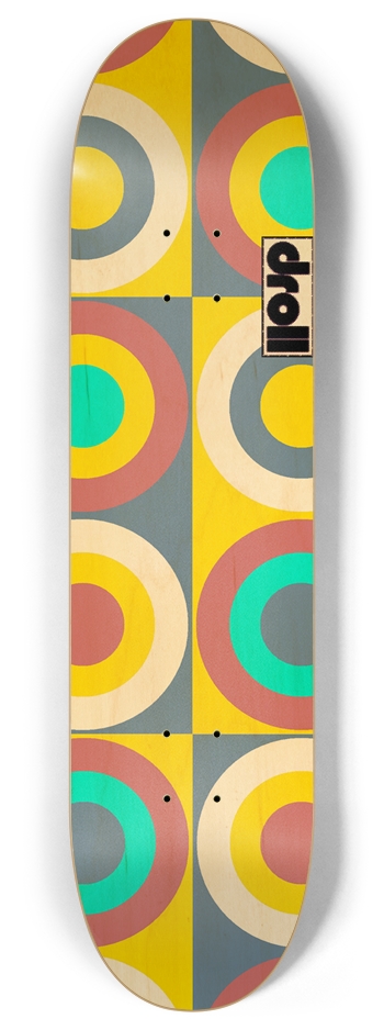 concentric circle study XXI 8 Inch Skateboard Deck