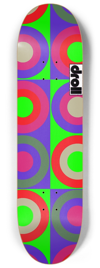 concentric circle study XXIV 8-1/4 Skateboard Deck
