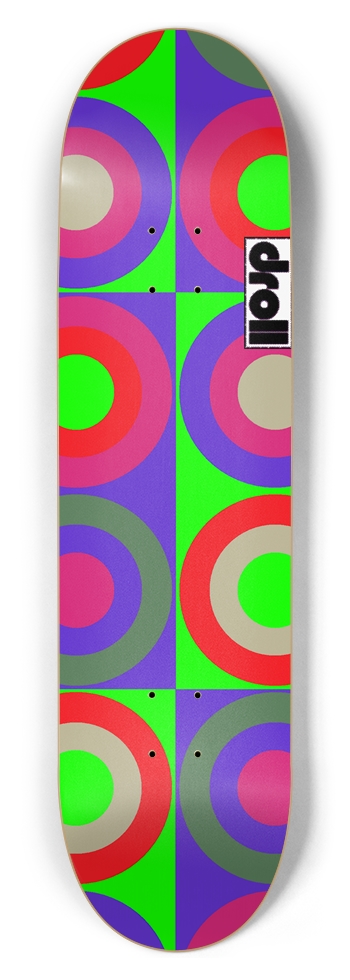 concentric circle study XXIV 8-1/2 Skateboard Deck