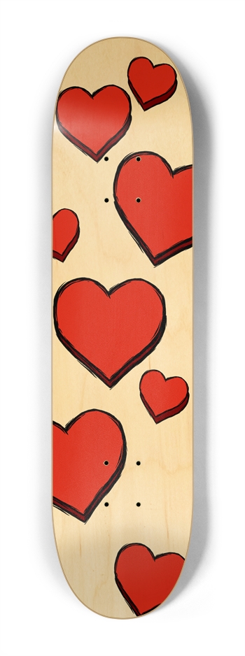 sum1sk8boards valentine hearts 7.25 skateboard 7-1/4 Mini/Kid Skateboard