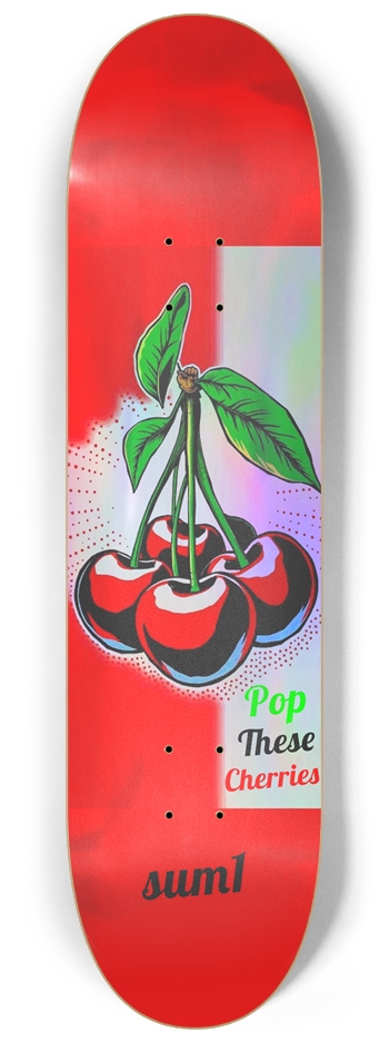 sum1sk8boards pop these cherries holographic 8.25 skateboard
