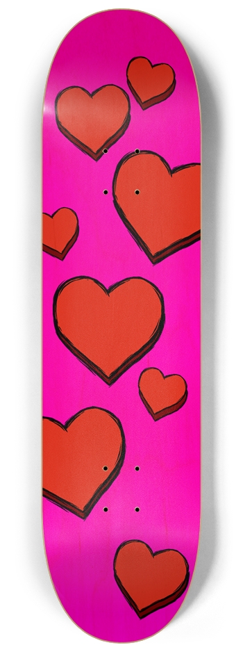 sum1sk8boards pink valentine hearts 8.25 skateboard