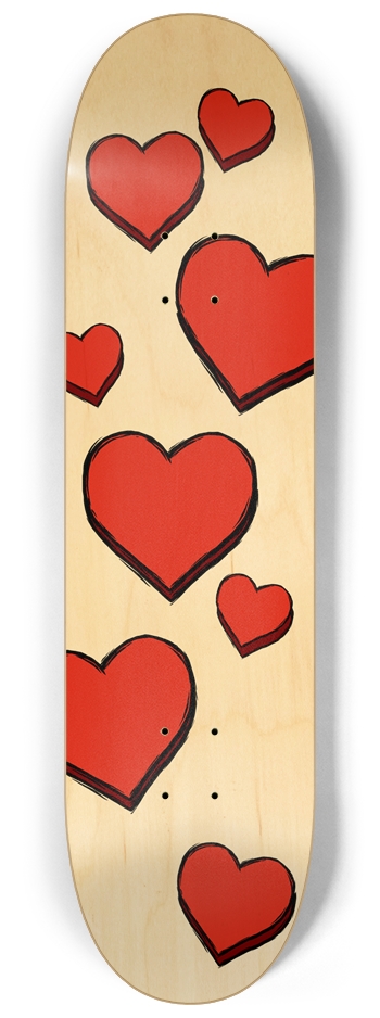 sum1sk8boards valentine hearts 8.25 skateboard 8-1/4 Skateboard Deck