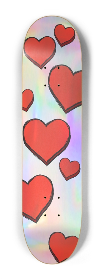 sum1sk8boards holographic hearts 7.25 skateboard 7-1/4 Mini/Kid Skateboard