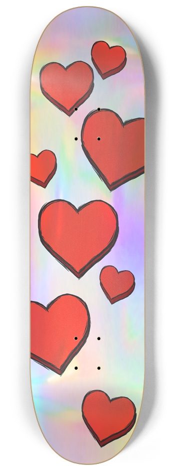 sum1sk8boards holographic hearts 8.25 skateboard 