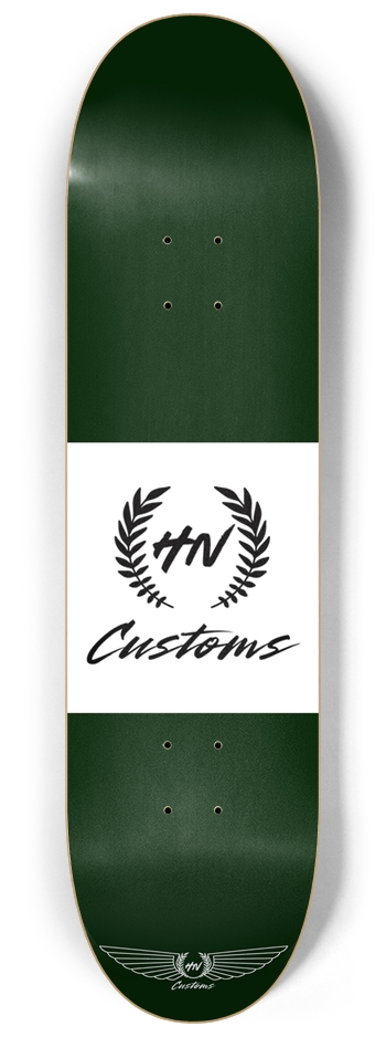 HNCUSTOMS: Basic Logo, British Racing Green 8-1/4 Skateboard Deck