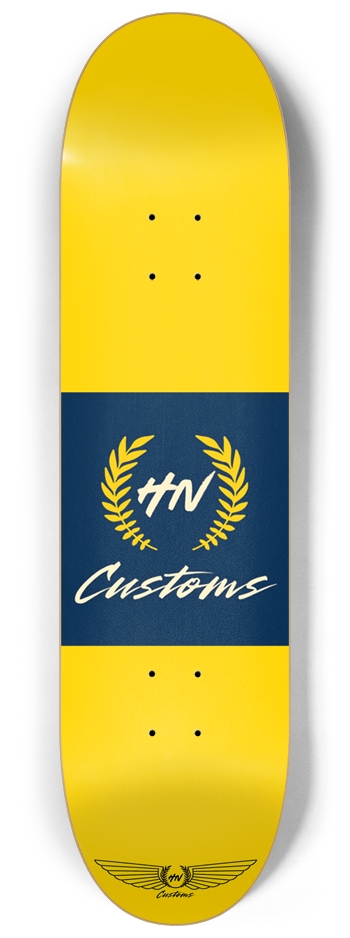 HNCUSTOMS: Basic Logo, Yellow 8-1/4 Skateboard Deck