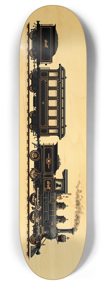 steam locomotive 8 Inch Skateboard Deck