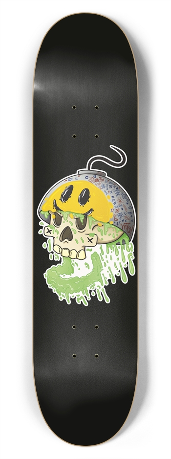 Lit Skull Black 7-3/4 Skateboard Deck
