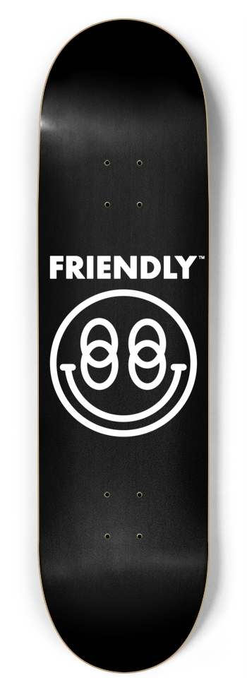 FRIENDLY™ #002 (Black) - 8.75 8-3/4 Inch Skateboard