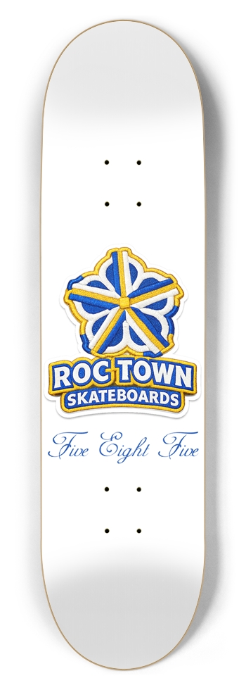 City ID White 8-1/2 Skateboard Deck