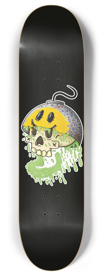 Lit Skull Black 8 Inch Skateboard Deck