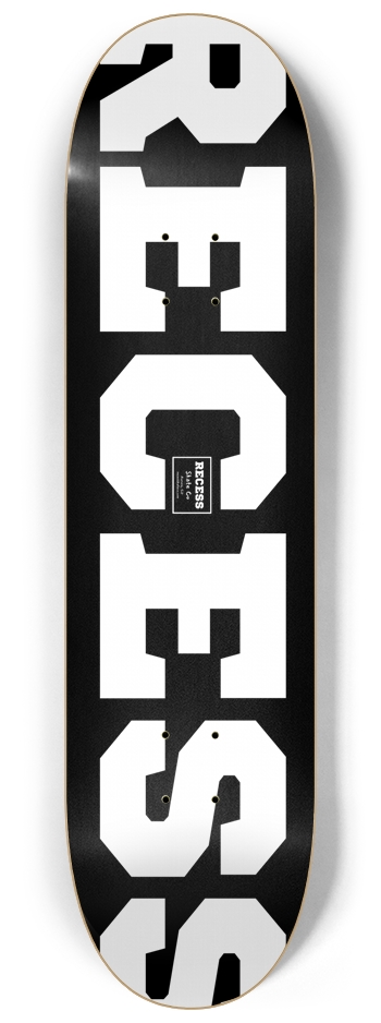 Recess Logo Deck Black 8.25 8-1/4 Skateboard Deck