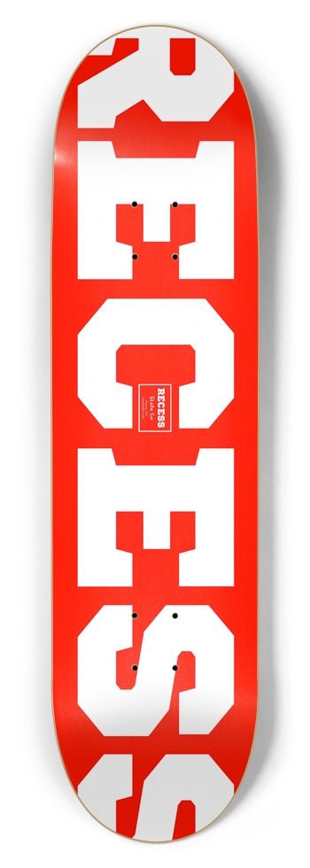 Recess Logo Deck Red 8.5 8-1/2 Skateboard Deck